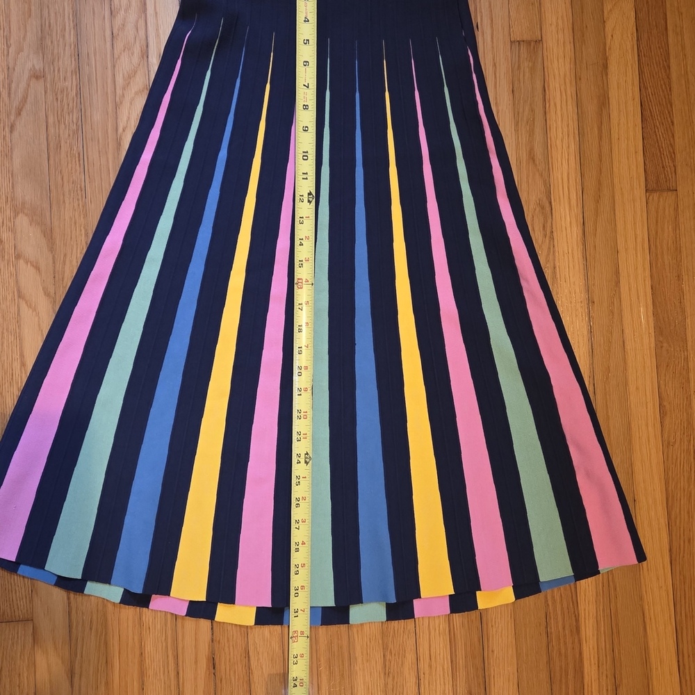 Anthropologie Navy Multicolor A-Line Skirt - Picture 4 of 12